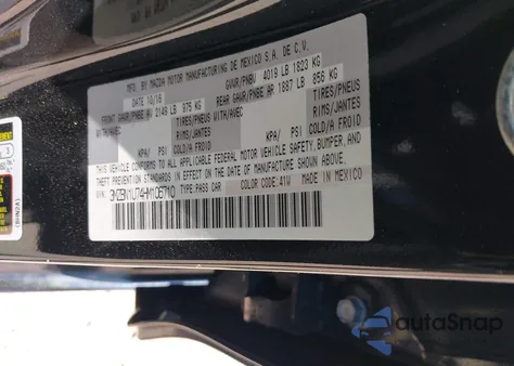 2017 Mazda Mazda3 Sport из США, поврежденный, VIN 3MZBN1U74HM106710